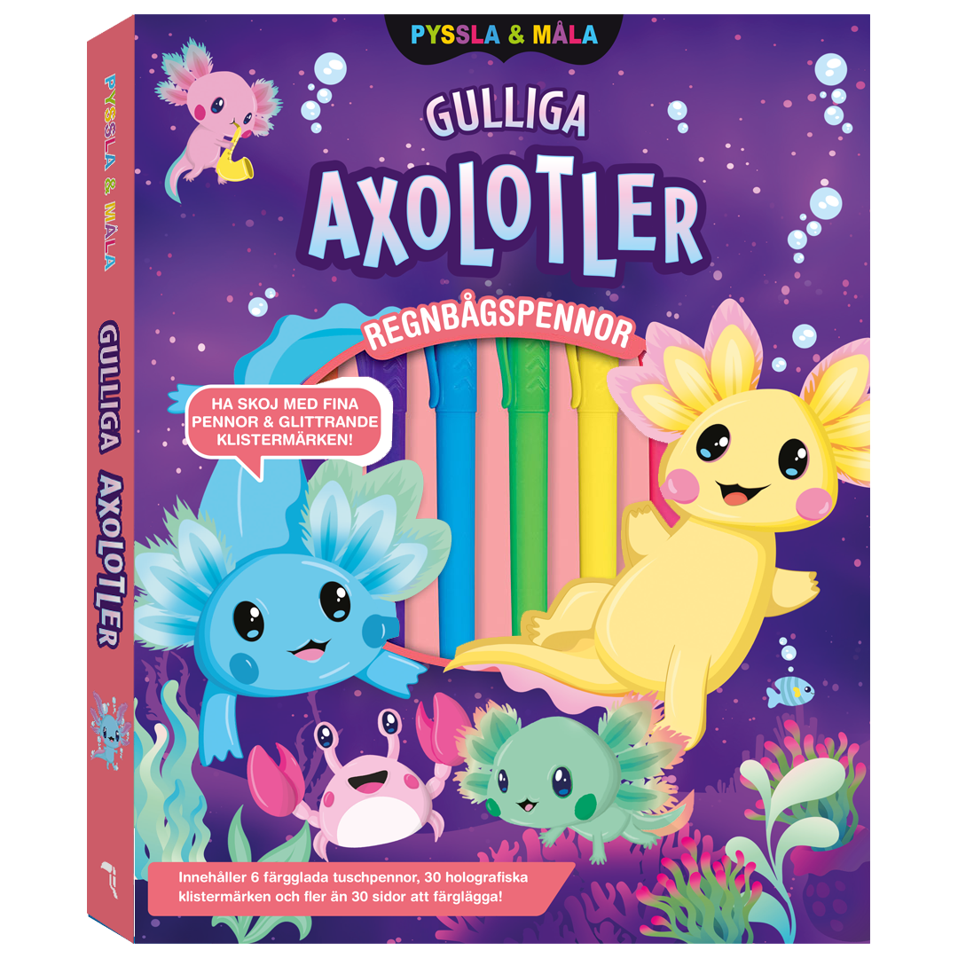Pyssla och måla: Gulliga axolotler